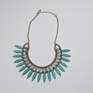 H&M Turquoise and Silver Jeweled Necklace